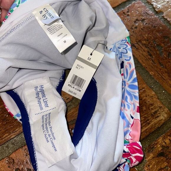 Crown & Ivy Bouquet Sway High Waisted Swim Bottoms with Sash - Picture 8 of 9